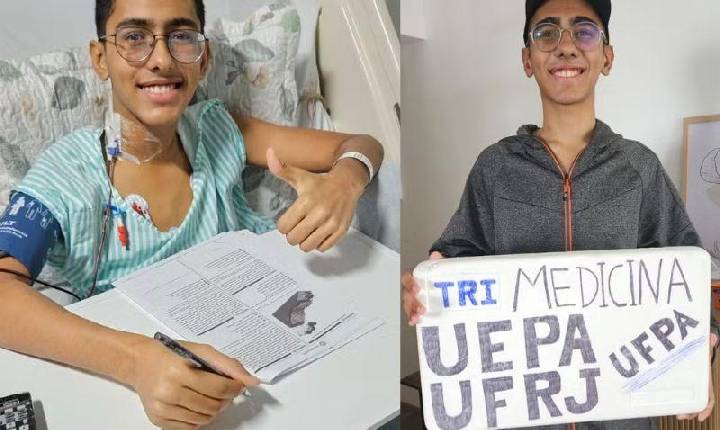 Aluno com doença rara faz Enem no hospital e é aprovado em 3 universidades públicas para Medicina