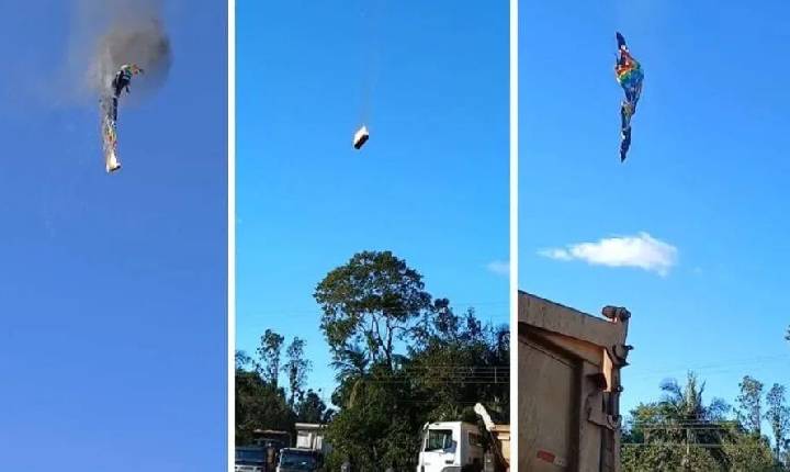 Balão pega fogo e cai em SC; lista de tripulantes é divulgada