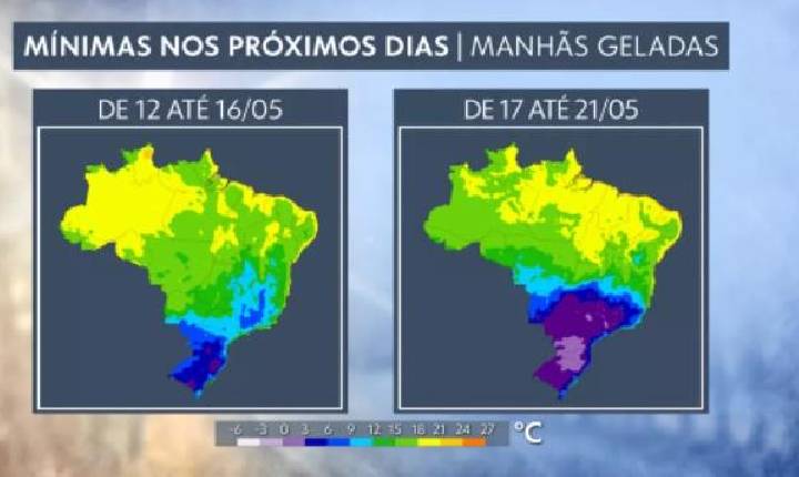 Brasil terá semana de frio intenso com neve, 'chuva congelante' e temperatura atípica para maio