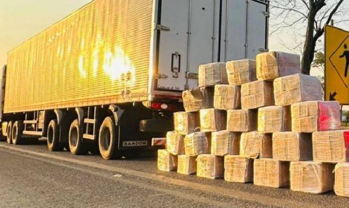 Carreta de Concórdia é localizada com uma tonelada de maconha em SP