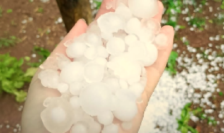 Chuva de granizo é registrada no interior de Xavantina