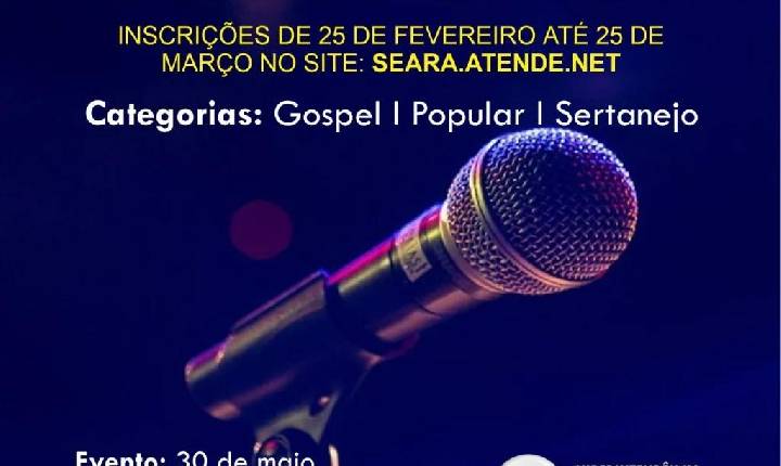 Festival da Canção de Seara será no dia 30 de maio