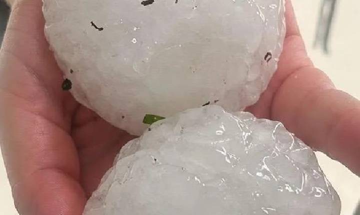Forte chuva de granizo provoca danos e deixa prejuízos em Seara e região