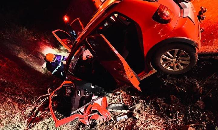 Grave capotamento deixa motorista ferido na SC-155 entre Seara e Xavantina