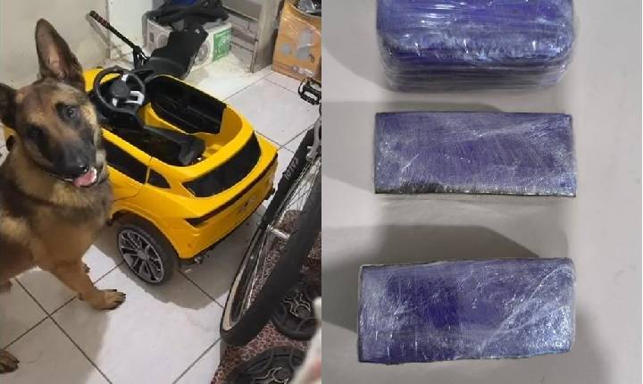 Maconha é encontrada escondida em carro elétrico infantil e homem é preso em flagrante