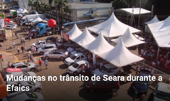 Mudanças no trânsito de Seara durante a Efaics