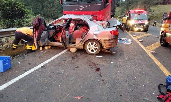 Mulher grávida morre em colisão registrada no Oeste de Santa Catarina