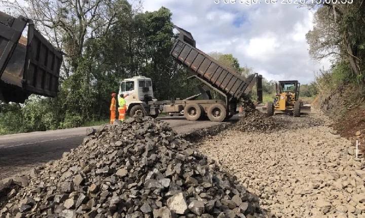 Obras de revitalização da SC-283 entre Seara e Arvoredo ganham ritmo
