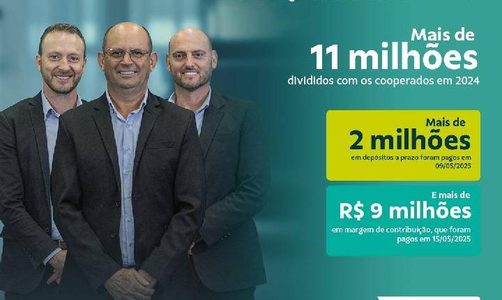 Sicoob Crediauc credita mais de R$ 11 milhões em Distribuição de Sobras aos cooperados