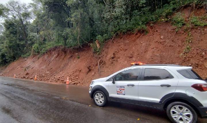 Trecho da SC-155, que liga Xanxerê a Xavantina, tem risco de deslizamento
