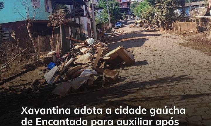 Xavantina adota a cidade gaúcha de Encantado para auxiliar após as enchentes