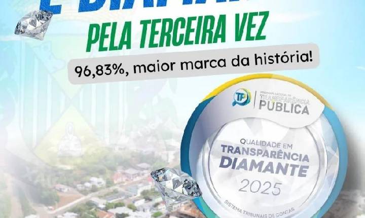 Xavantina conquista Selo Diamante em Transparência pelo 3º ano consecutivo