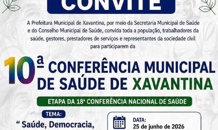 Xavantina realiza Conferência Municipal de Saúde no dia 25 de junho