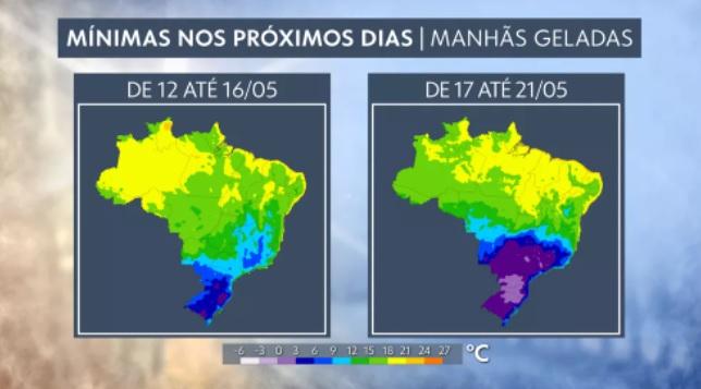 Brasil terá semana de frio intenso com neve, 'chuva congelante' e temperatura atípica para maio
