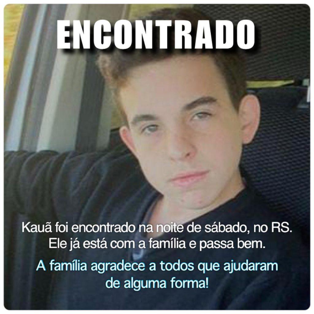 Encontrado no RS jovem de Xanxerê que estava desaparecido