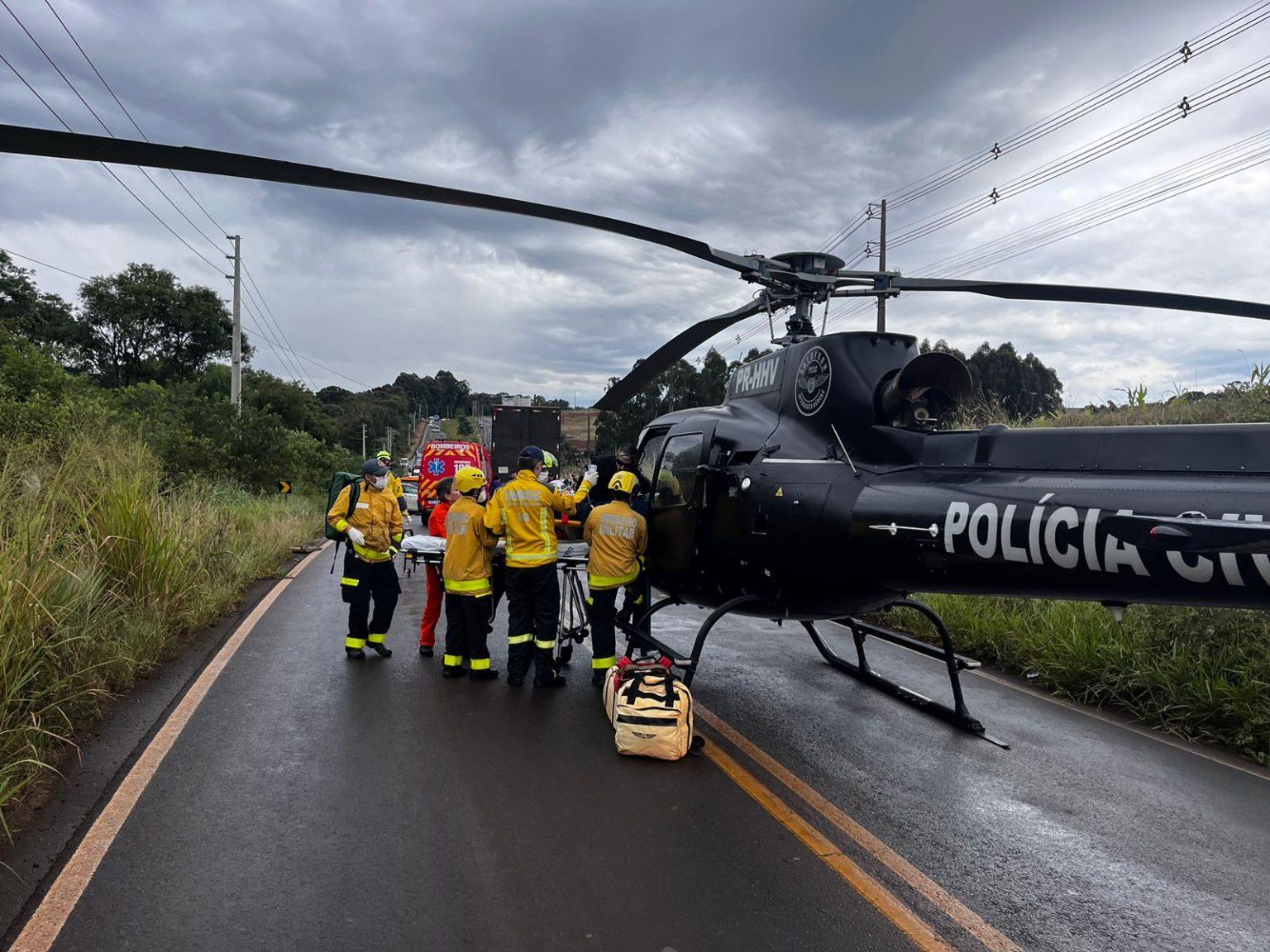 Colisão entre carro e caminhão deixa criança ferida em Guatambu