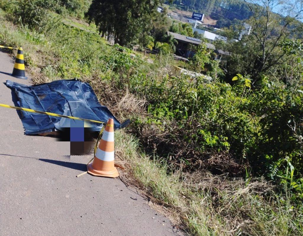 Idoso morre atropelado na BR-153 em Concórdia