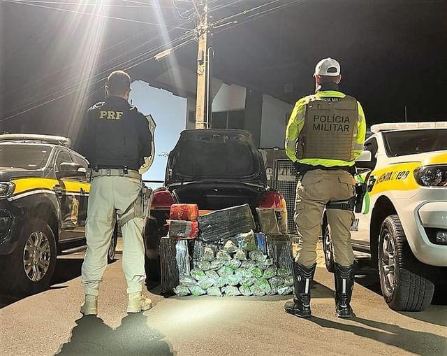 PRF e PMRv apreende cerca de 100 quilos de drogas