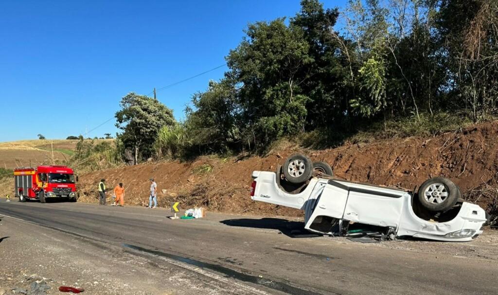 Capotamento deixa mulher ferida no Oeste de Santa Catarina