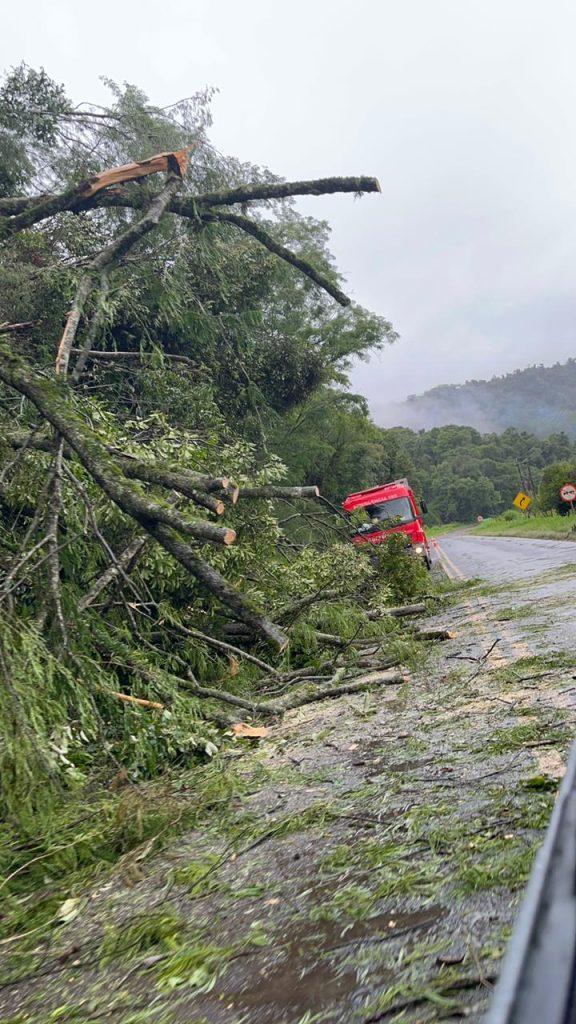 Trânsito em meia pista na SC 283 entre Seara e Concórdia