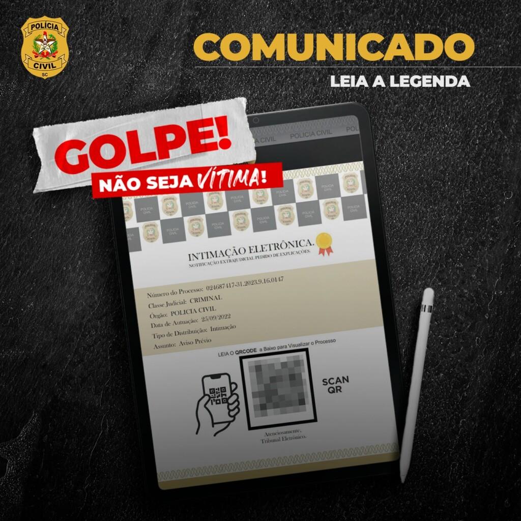 Polícia Civil alerta para fraude de ‘Intimação Falsa’ em Santa Catarina