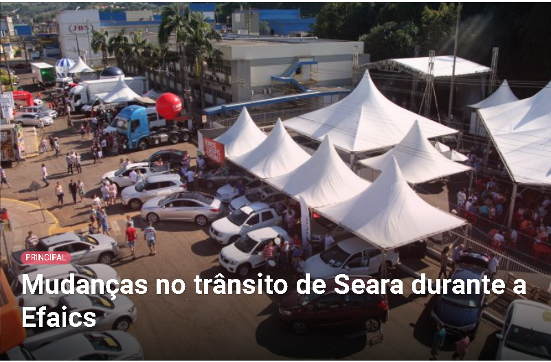 Mudanças no trânsito de Seara durante a Efaics