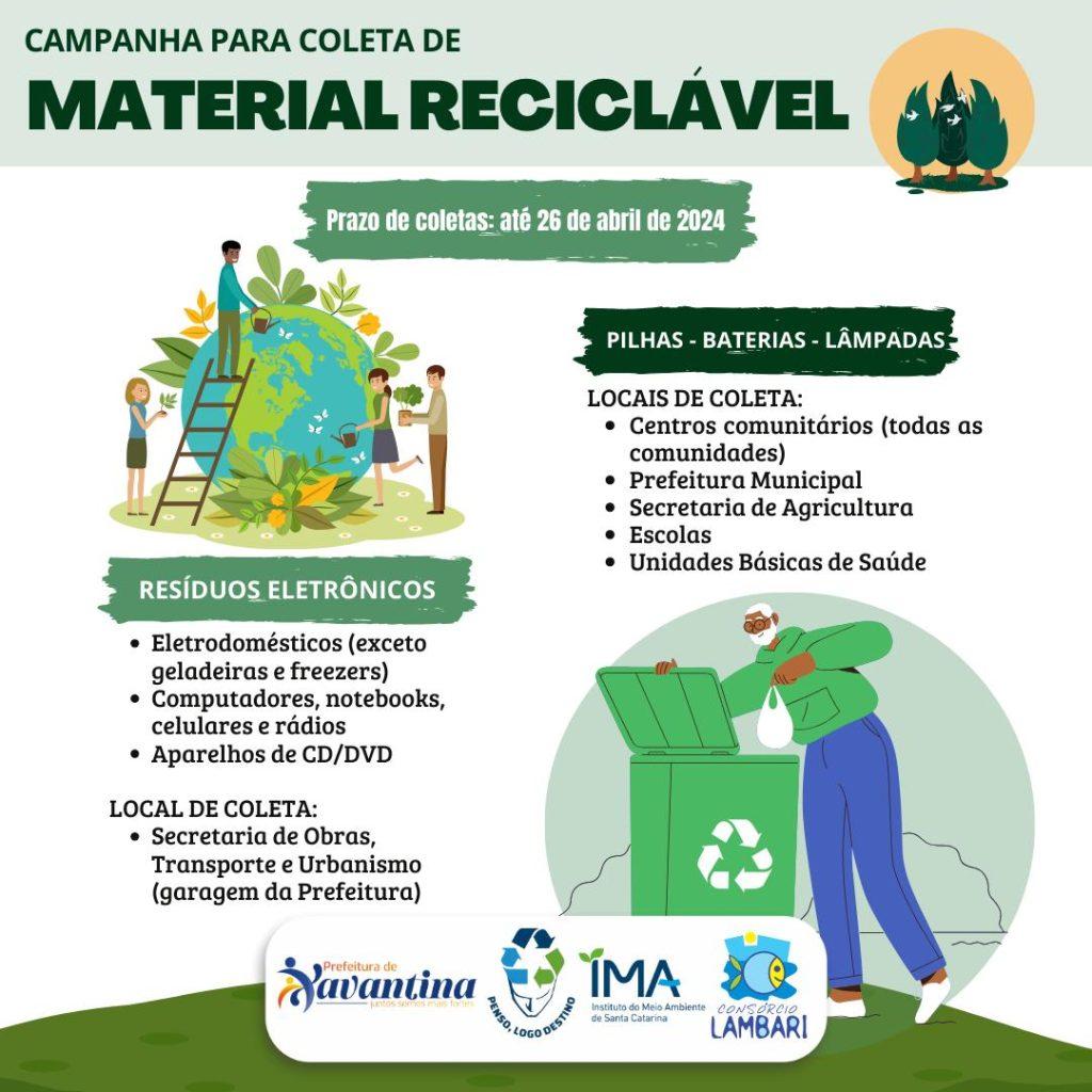Xavantina realiza campanha pra coleta de material reciclável