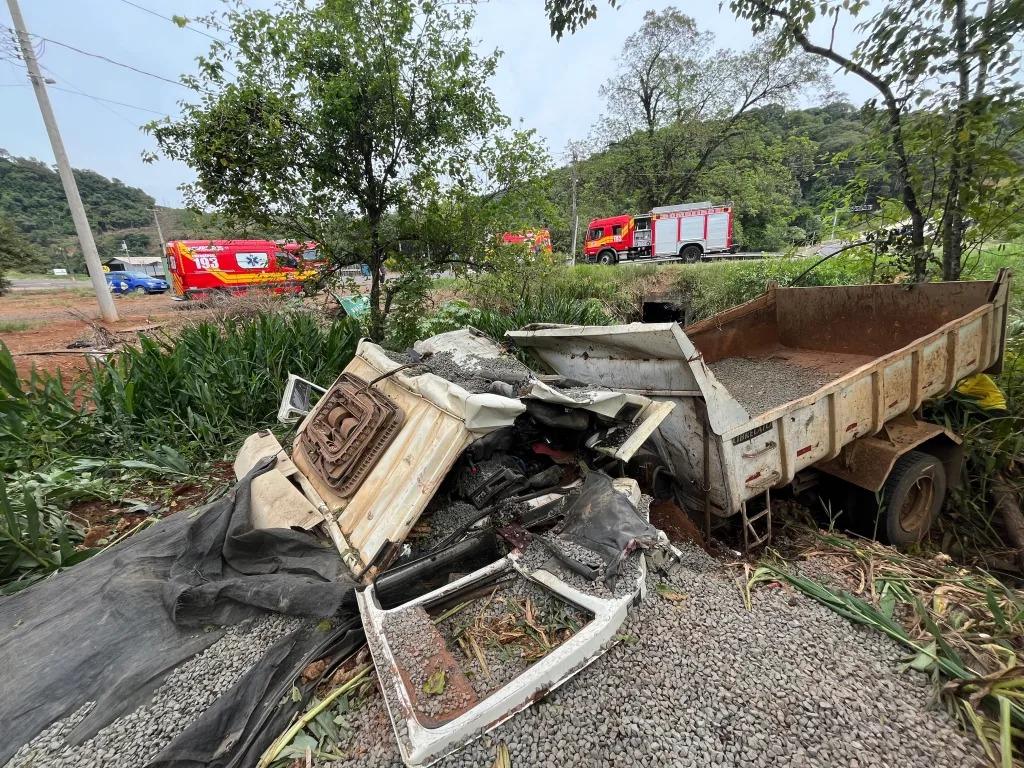 Condutor gravemente ferido em mais um acidente no Contorno Viário de Seara
