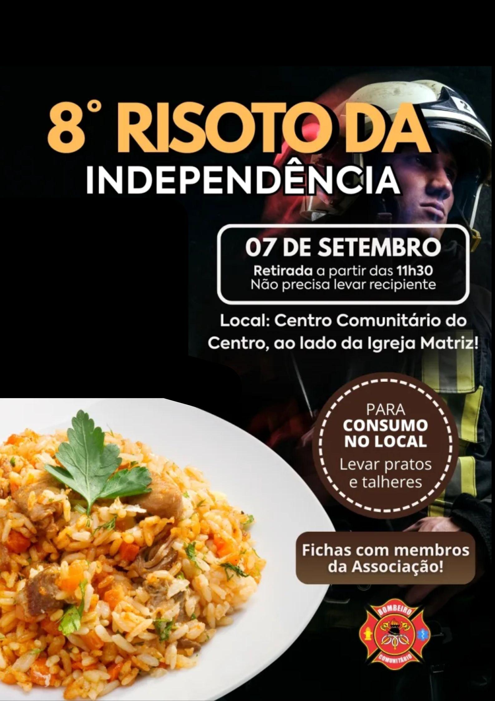 8° Risoto da Independência é neste domingo no Centro Comunitário de Seara