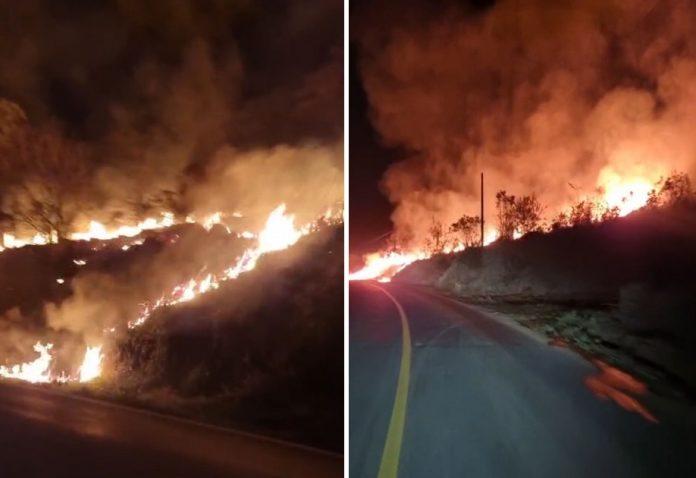 Bombeiros Voluntários atendem incêndio em vegetação no acesso à Engenho Velho