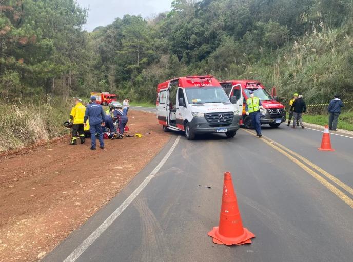 Mulher morre e homem fica gravemente ferido em acidente na SC-155, entre Xavantina e Xanxerê