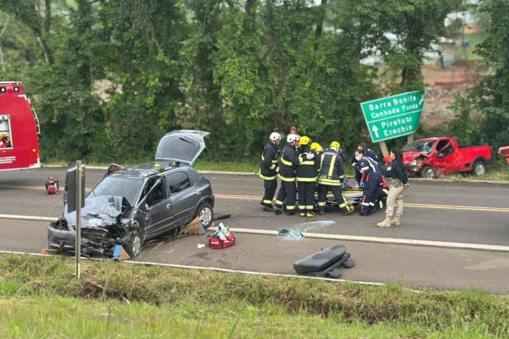 Grave acidente de trânsito é registrado na BR-153 em Concórdia