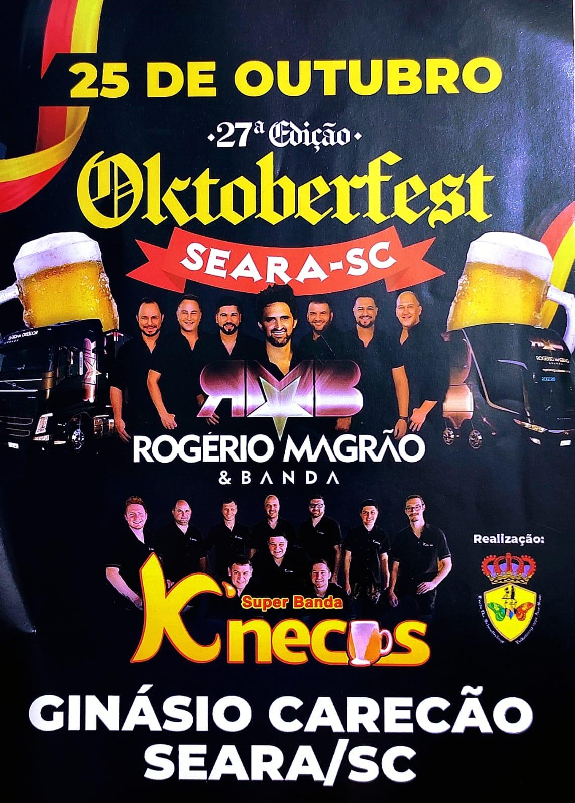 Oktoberfest de Seara terá Banda K’necus e Rogério Magrão