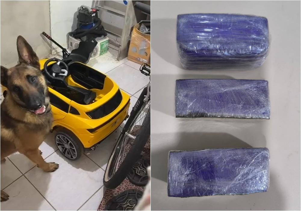 Maconha é encontrada escondida em carro elétrico infantil e homem é preso em flagrante