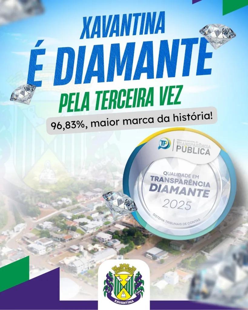 Xavantina conquista Selo Diamante em Transparência pelo 3º ano consecutivo