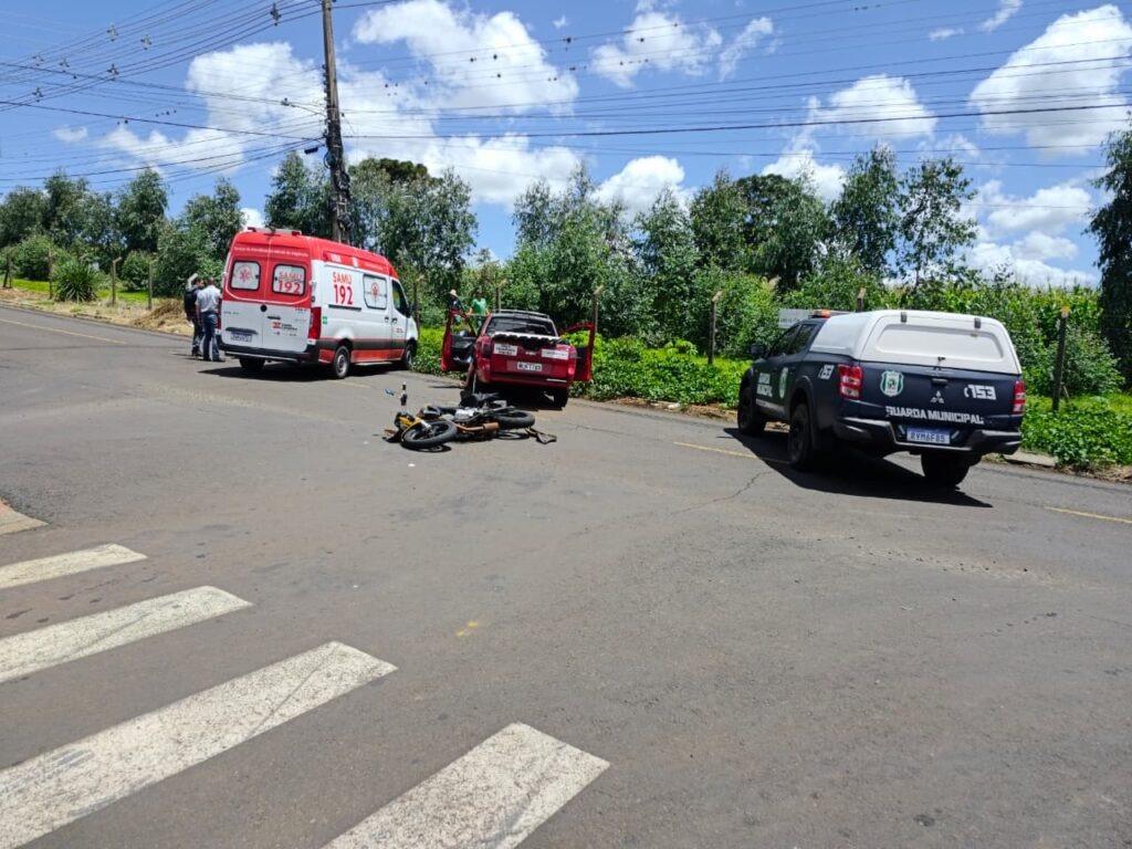 Motociclista gravemente ferido após acidente em Chapecó