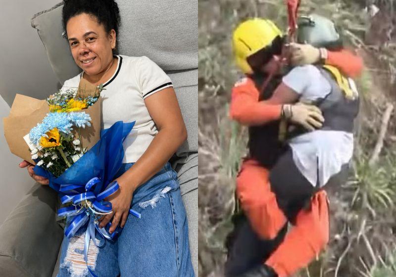 Mulher jogada do penhasco tem alta, volta para casa e recebe carinho dos filhos, em MG