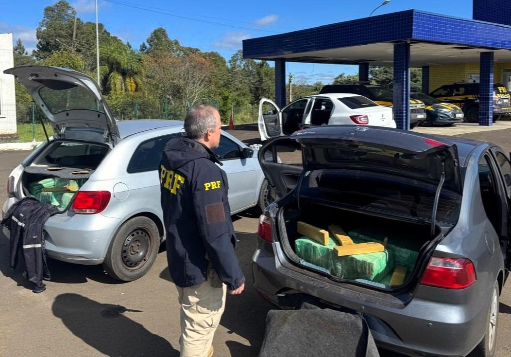 Três homens e um adolescente são detidos com drogas em abordagem na BR-282 em Joaçaba