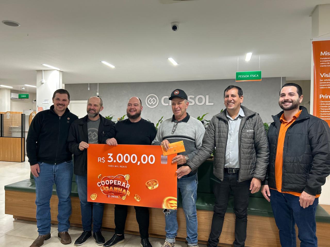Cresol realiza seis sorteios na campanha Cooperar é Ganhar