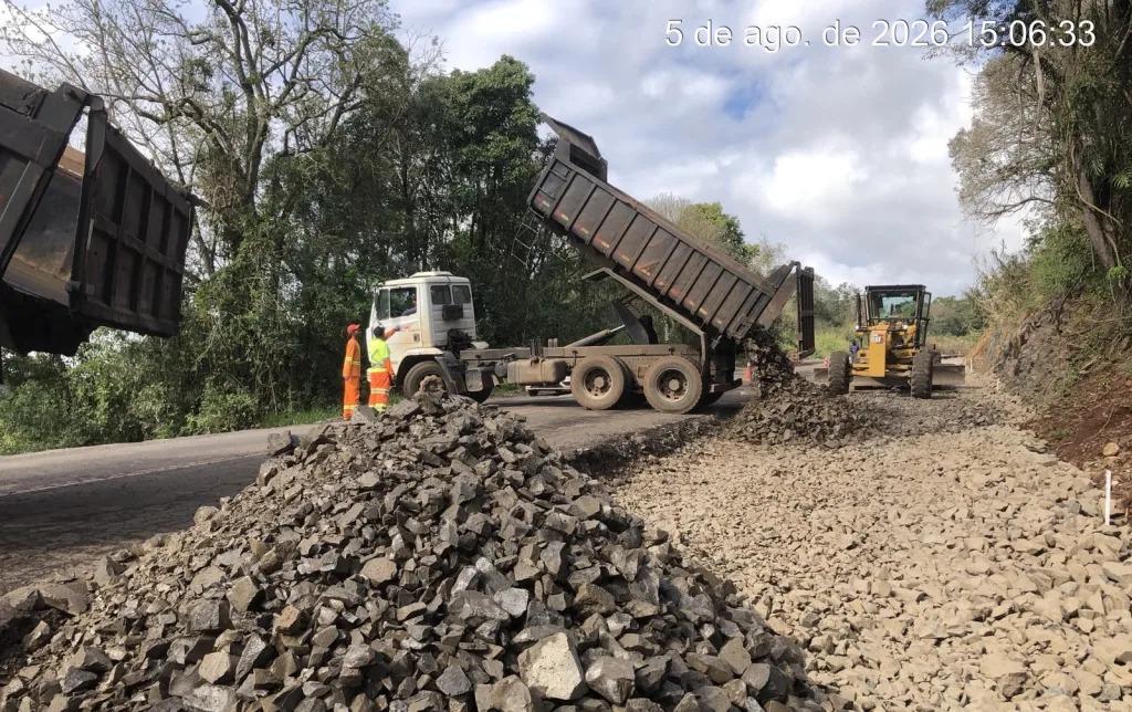 Obras de revitalização da SC-283 entre Seara e Arvoredo ganham ritmo