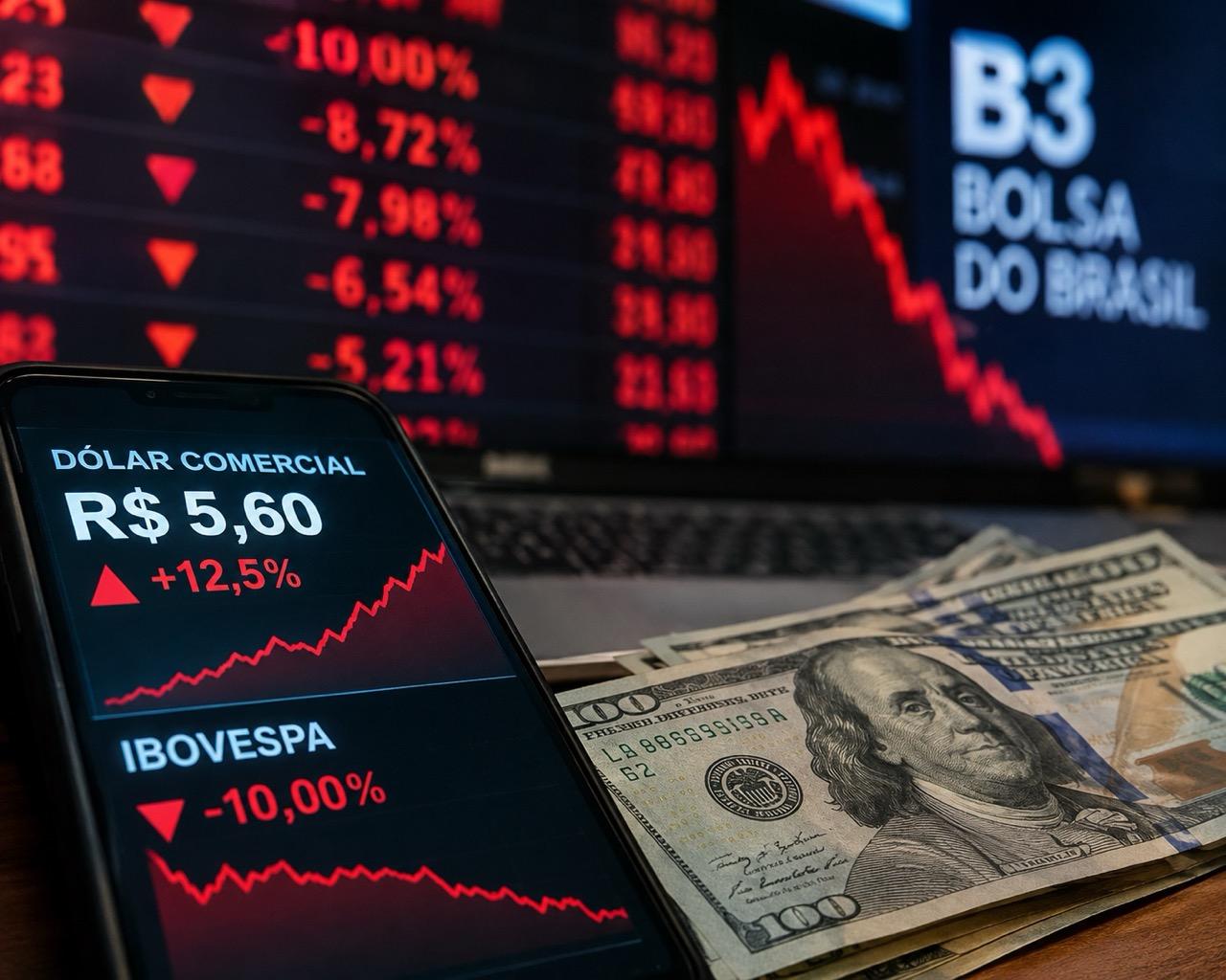 Dólar dispara a R$ 5,60, Bolsa cai 16% e Tesouro cancela leilões após reeleição de Lula